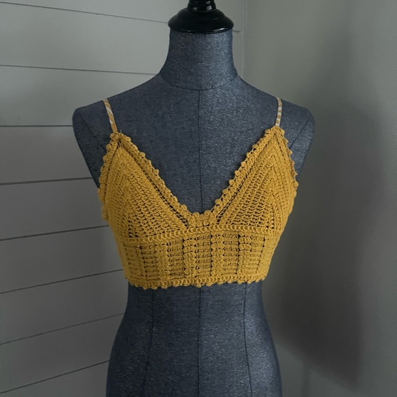 Shein Crochet Yellow Top - Picture 2 of 5